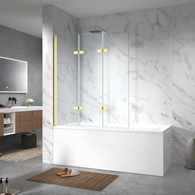 Gulietta Gold 3-Wing Bath Screen