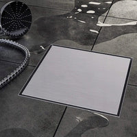 Brushed Chrome Linear Square Shower Drain - Installed