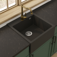 Deante Eridan Granite Belfast Sink - 1 Bowl, Multi-Colour Options - metallic graphite - Deante