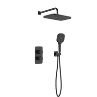 Malaga Concealed Thermostatic Rainshower Set - Black - KFA