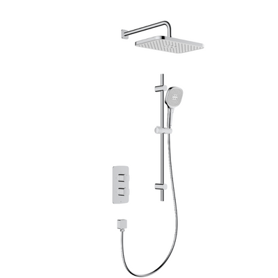 Malaga Concealed Thermostatic Rainshower Set with Sliding Rail - Chrome - KFA