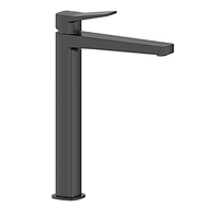Malaga Standing Countertop Washbasin Mixer + Click Clack Drain - Black - KFA