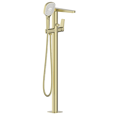 Malaga Free Standing Bath mixer — Brushed Gold