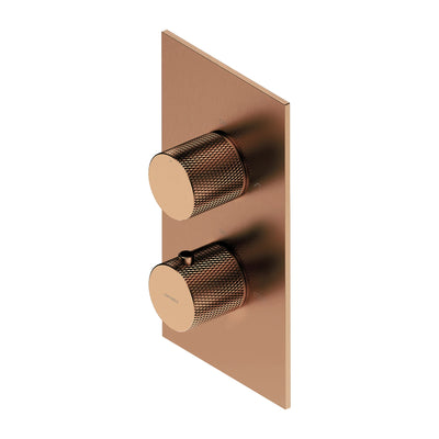 Contour Thermostatic Concealed Bath and Shower Mixer — Brushed Copper