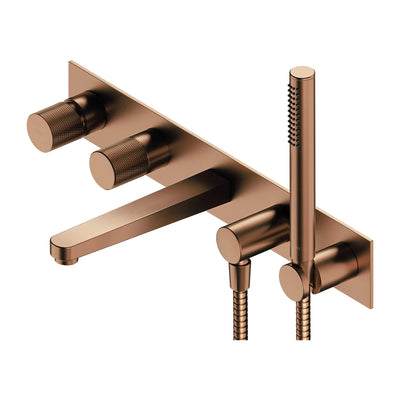 Contour 5-Hole Concealed Bath Mixer — Brushed Copper