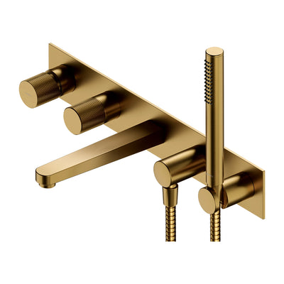 Contour 5-Hole Concealed Bath Mixer — Brushed Gold