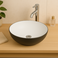 Twilight Countertop Basin - Black/White - Glacier Ceramic