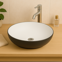 Fusion Countertop Basin - Black/White - Glacier Ceramic