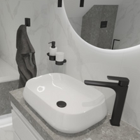 Pastel countertop washbasin in Bathroom