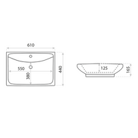 Dimensions of Majorka Countertop Washbasin
