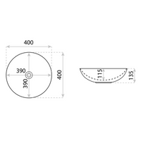 Dimensions of Rosa Gold Countertop Basin