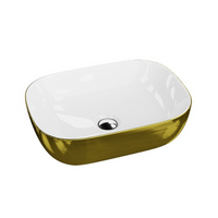 Costa Washbasin Gold-White - Bathroom Store Ireland