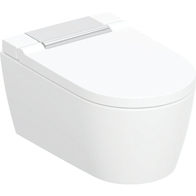 Geberit AquaClean Sela shower toilet with chrome design cover
