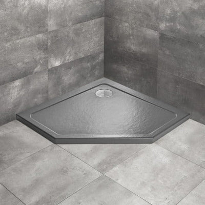 Doros PT Anthracite Pentagon Shower Tray