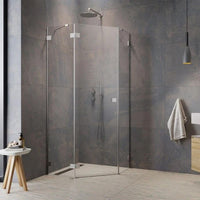 Essenza Pro Brushed Nickel PTJ Pentagon Shower Enclosure