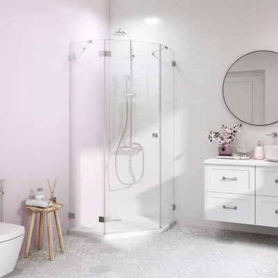 Essenza Pro Chrome PTJ Pentagon Shower Enclosure