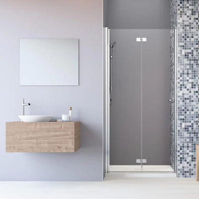 Fuenta New DWB Bi-Fold Shower Door Chrome in Bathroom