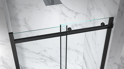 Gulietta Accent Black Sliding Shower Door - Rail Detail