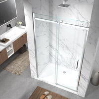 Gulietta Accent Chrome Sliding Shower Door - Top View