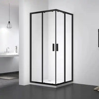 Gulietta Black Square Corner Entry Shower Enclosure in Bathroom