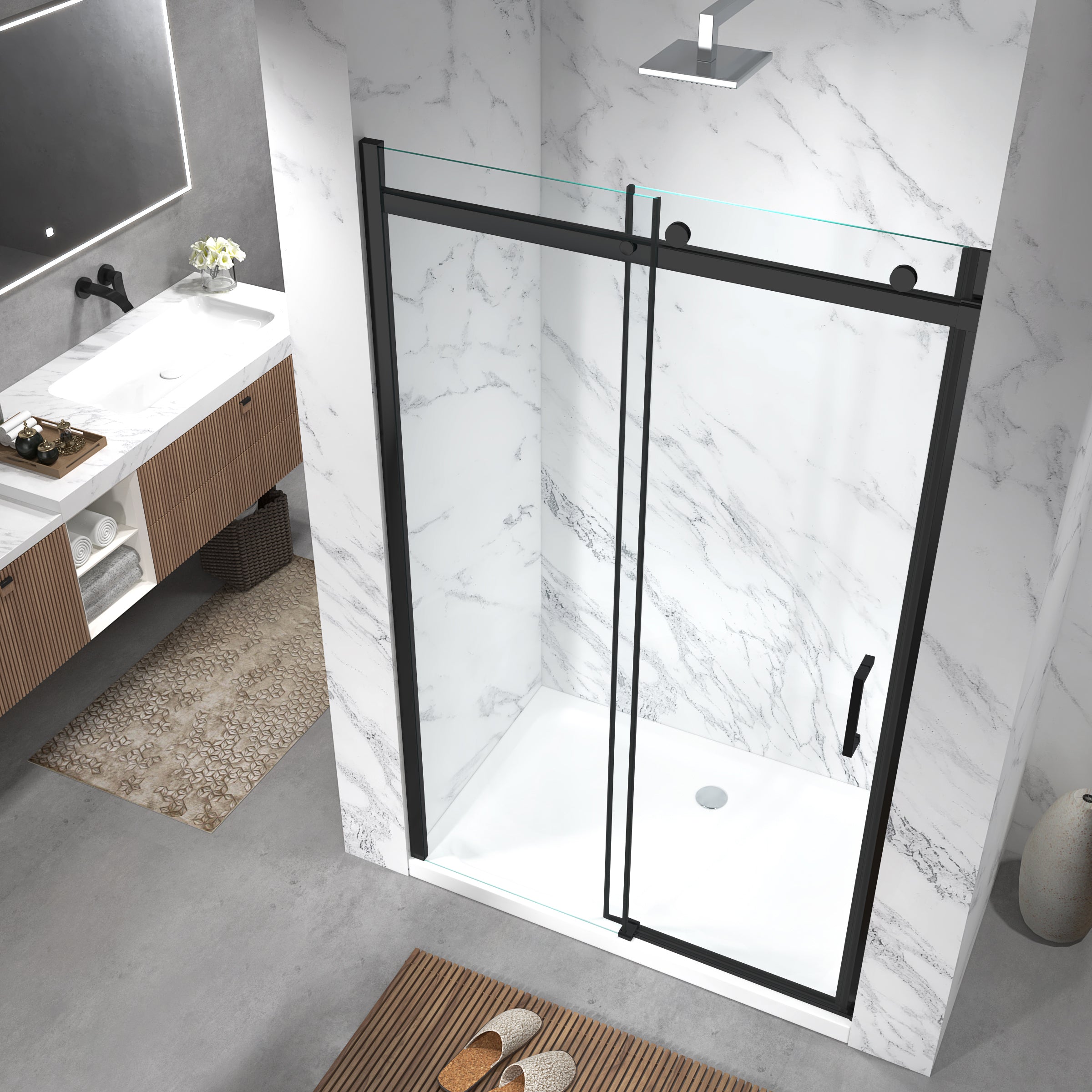 Gulietta Accent Black Sliding Shower Door – Bathroom Store Ireland