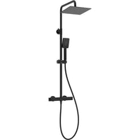 Shower column with shower mixer thermostatic black