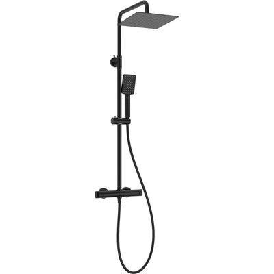 Shower column with shower mixer thermostatic black