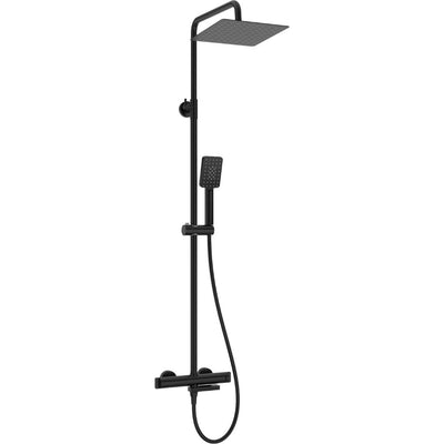Shower column with bathtub mixer thermostatic black