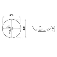 Folklor Countertop Basin dimensions 