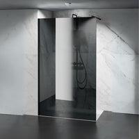 Modo 8mm Walk-In Screen Tinted Glass with Chrome Profiles by Radaway | Shower Screen - 700mm - Radaway