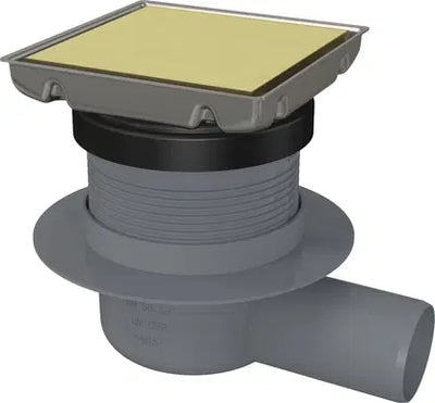 Square Point Shower Drain Brushed Gold - Bathroom Store Ireland