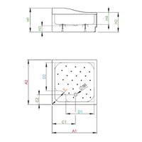 Korfu C Shower Tray - Technical Drawing