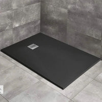 Kyntos F Black Slate Shower Tray in Bathroom