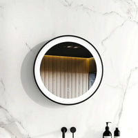 LED2 Round Black Frame Mirror