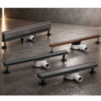 Slim Linear Shower Drain - Brushed Gunmetal