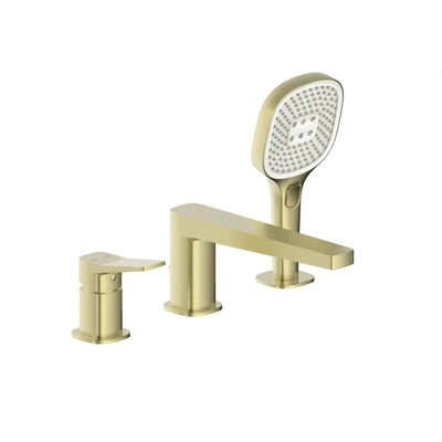 Malaga 3-Hole Deck Mounted Bath Mixer — Brushed Gold
