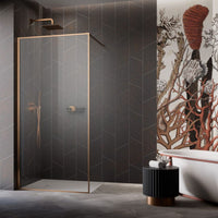 Modo F II Wetroom Screen - Brushed Copper