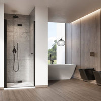 NES DWB Bi-Fold Door Black - in Bathroom