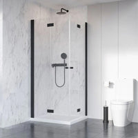 NES KDD B Bi-Fold Shower Enclosure Black in Bathroom