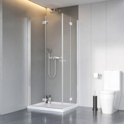 NES KDD B Bi-Fold Shower Enclosure Chrome in Bathroom