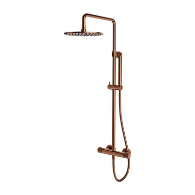Contour Exposed Thermostatic Shower Set — Brushed Copper
