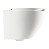 Cassiopeia White Rimless Wall Hung Toilet - Tornado + Rimless Slim - Glacier Ceramic