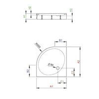 Patmos A Shower Tray - Technical Drawing