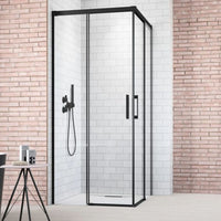 Radaway Idea KDD Premium Shower Enclosure Black in Bathroom