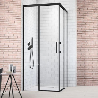 Radaway Idea KDD Premium Shower Enclosure Black in Bathroom