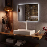 Rectangle LED Backlit Mirror in Bathroom