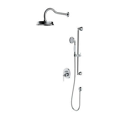 Armance Traditional Concealed Shower System with Sliding Rail - Chrome - SYSAM20CR - Omnires