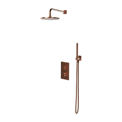 OMNIRES CONTOUR Concealed Thermostatic Shower System – Multiple Finishes — Brushed Copper