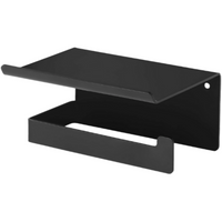 Mokko Toilet paper holder wall-mounted - with shelf - nero - Deante
