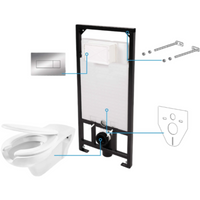 Vital Toilet set concealed 6 in 1 - chrome - Deante